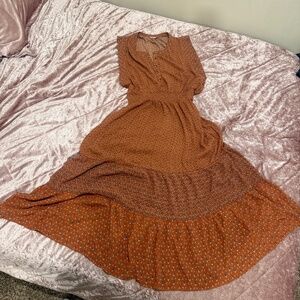 Faherty Orange Maxi Dress XL